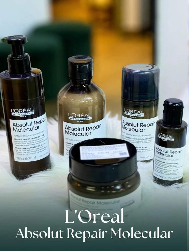 L'Oréal Professionnel Absolut Repair Molecular hair care range used at Azema Ladies Salon